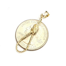 Load image into Gallery viewer, New 14k yellow Gold Noose rope 3D Pendant charm fine jewelry gift unisex 1.4g