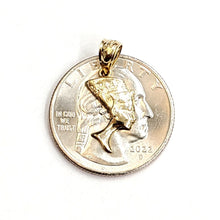 Load image into Gallery viewer, New 14k yellow Gold Tiny Egyptian Nefertiti head queen Pendant fine jewelry 1.2g