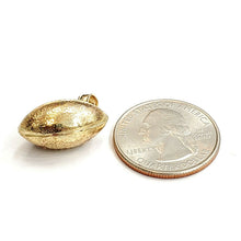 Load image into Gallery viewer, 14k yellow Gold football 3D ball Pendant charm fine sport jewelry unisex 4.4g