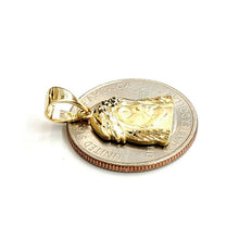 Load image into Gallery viewer, 14k yellow gold tiny jesus face head pendant charm fine religious jewelry 2.1g