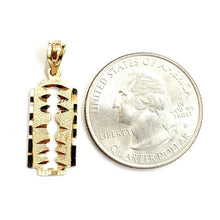Load image into Gallery viewer, New 14k yellow gold razor blade pendant charm Fine Jewelry Gifts unisex 1.3g