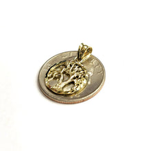 Load image into Gallery viewer, 10k Yellow gold round tree of life lucky pendant charm fine Jewelry gift 1.3g