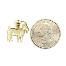Load image into Gallery viewer, New 10k yellow Gold tiny Goat Pendant charm diamond cut animal fine jewelry 0.9g