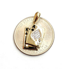 Load image into Gallery viewer, 14k yellow solid Gold playing card Pendant charm casino fine jewelry unisex 2.7g