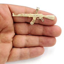 Load image into Gallery viewer, 14k yellow Gold AK-47 machine gun military rifle Pendant charm fine gift 3.4g