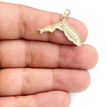 Load image into Gallery viewer, New 14k yellow gold Florida outline map pendant charm gift fine jewelry 2g