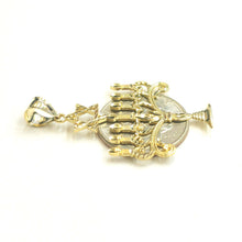 Load image into Gallery viewer, 14k yellow gold Menorah star of David Jewish Israel Charm pendant religious 3.2g