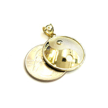 Load image into Gallery viewer, New 10k solid yellow Gold yin ying yang taoist symbol Pendant jewelry 0.96" 3g