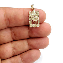 Load image into Gallery viewer, New 14k yellow gold Western wall kotel Hay chay Jewish pendant fine jewelry 1.6g