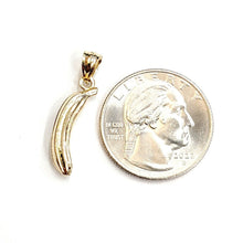 Load image into Gallery viewer, New 14k yellow gold 3D banana platano fruit pendant charm fine jewelry 3g