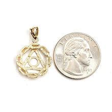 Load image into Gallery viewer, New 14k yellow Gold sobriety symbol recovery medal circle triangle Pendant 2.8g