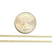 Load image into Gallery viewer, New 10K yellow gold 1.8mm thin hollow Cuban chain necklace fine jewelry 1.7g 22"