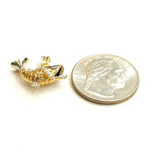 Load image into Gallery viewer, 14k Two Tone Gold 3D fish Pisces zodiac Pendant Cubic Zirconia Fine jewelry 1.6g