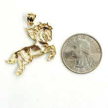 Load image into Gallery viewer, New 14k yellow solid Gold horse full body animal Pendant charm fine jewelry 3g