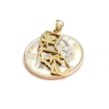 Load image into Gallery viewer, New 14k yellow gold California outline map pendant charm palm fine jewelry 1.4g
