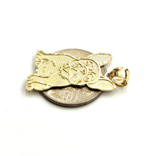 Load image into Gallery viewer, Solid 10k yellow Gold French bulldog Pendant charm diamond cut fine jewelry 2.5g