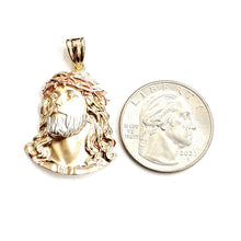 Load image into Gallery viewer, 14k multi color gold jesus face head pendant charm religious fine jewelry 4g