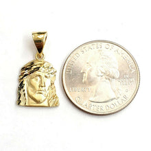 Load image into Gallery viewer, 14k yellow gold tiny jesus face head pendant charm fine religious jewelry 2.1g
