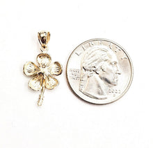 Load image into Gallery viewer, New 14k yellow Gold Hawaiian Hibiscus Plumeria flower Pendant fine jewelry 1.8g