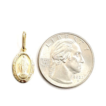 Load image into Gallery viewer, 14k yellow gold oval virgin Miraculous Milagrosa pendant charm religious 1.2g