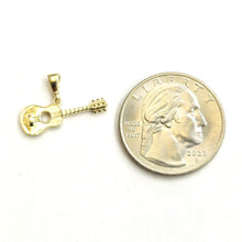 Load image into Gallery viewer, 14k yellow Gold solid Tiny Guitar Pendant gift music instrument fine jewelry 0.9g