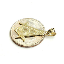 Load image into Gallery viewer, 10k yellow Gold Freemason Masonic Pendant charm fine religious gift jewelry 1.3g
