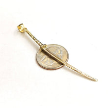 Load image into Gallery viewer, 14k yellow Gold 3D Katana Japanese Samurai sword Martial Art Pendant gift 3.2g