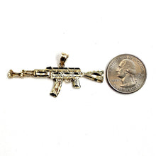 Load image into Gallery viewer, 14k yellow Gold AK-47 machine gun military rifle Pendant charm fine gift 8.7g