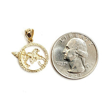 Load image into Gallery viewer, New 14k yellow Gold Hummingbird flower Pendant charm fine gift jewelry 1.5g