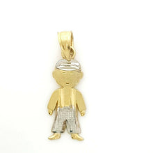 Load image into Gallery viewer, New 14k two tone gold solid baby boy Pendant charm gift fine jewelry unisex 0.8g