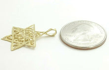 Load image into Gallery viewer, 14k yellow gold star of David 12 tribes of Israel pendant religious gift 1.2g