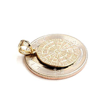 Load image into Gallery viewer, New 14k yellow Gold solid round Dart Board Pendant 0.63" gift fine jewelry 1.6g