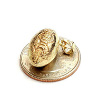 Load image into Gallery viewer, 14k yellow Gold football 3D ball Pendant charm fine sport jewelry unisex 4.4g