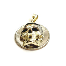 Load image into Gallery viewer, New 14k yellow Gold solid Skull mummy dead Bone Pendant Gift fine jewelry 3.7g