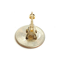 Load image into Gallery viewer, 14K Yellow Gold Solid 3D Famous Eiffel Tower Charm Pendant Fine Jewelry 2.4g