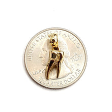 Load image into Gallery viewer, New 14k yellow Gold solid 3D tooth Pendant charm gift fine jewelry 1.6g
