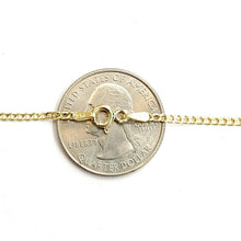 Load image into Gallery viewer, New 10K yellow gold 1.8mm thin hollow Cuban chain necklace fine jewelry 1.9g 24"
