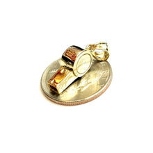 Load image into Gallery viewer, 14k yellow Gold 3D Whistle Coach Athletics Pendant sport game fine jewelry 3.8g