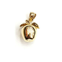 Load image into Gallery viewer, 14k yellow gold 3D Apple fruit Manzana leaf pendant charm fine jewelry 4.1g