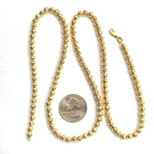Load image into Gallery viewer, 10K yellow gold 5mm ball bead chain Diamond Cut Necklace Fine jewelry 25.5g 24"