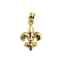 Load image into Gallery viewer, 10k yellow solid Gold Fleur De Lis Pendant French Symbol gift fine jewelry 1.6g