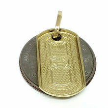 Load image into Gallery viewer, New 10k yellow Gold solid dog tag Pendant charm shiny fine gift jewelry 2.3g