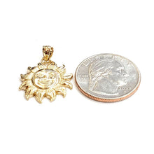 Load image into Gallery viewer, New 14k yellow gold solid sun sol pendant charm astrology gift fine jewelry 2.8g