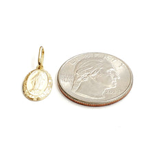 Load image into Gallery viewer, 14k yellow gold oval virgin Miraculous Milagrosa pendant charm religious 1.2g