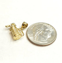 Load image into Gallery viewer, 14k yellow Gold 3D Golf Clubs And Bag Pendant sport Gift game fine jewelry 2.3g