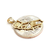 Load image into Gallery viewer, New 14k yellow gold California outline map pendant charm palm fine jewelry 1.4g