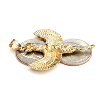 Load image into Gallery viewer, 14k yellow solid Gold Egyptian isis winged goddess Pendant fine jewelry 10.6g