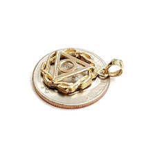 Load image into Gallery viewer, New 14k yellow Gold sobriety symbol recovery medal circle triangle Pendant 2.8g
