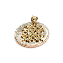 Load image into Gallery viewer, New 14k yellow Gold tic tac toe xoxo Pendant charm game fine jewelry gift 2.1g