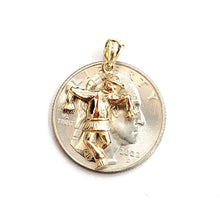 Load image into Gallery viewer, New 14k yellow Gold solid 3D scarecrow Pendant charm Gift fine jewelry 3.3g